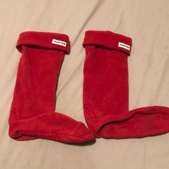 Hunter red fleece socks - M
